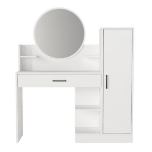 Τουαλέτα με καθρέπτη Andera Megapap χρώμα λευκό 123,9x35x144,4εκ.