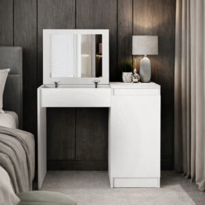 Τουαλέτα με καθρέπτη Huma Megapap χρώμα λευκό 90x45x118,2εκ.