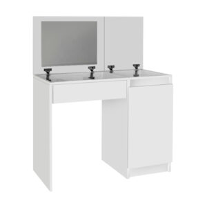 Τουαλέτα με καθρέπτη Huma Megapap χρώμα λευκό 90x45x118,2εκ.