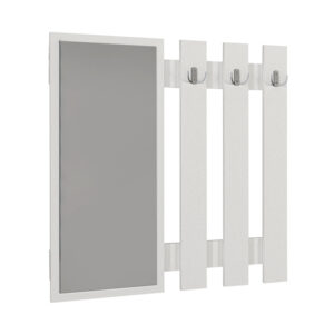 Κρεμάστρα τοίχου με καθρέπτη Folin Megapap χρώμα λευκό 90x4x90εκ.