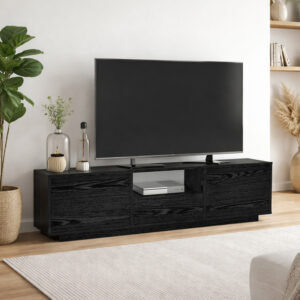 Έπιπλο τηλεόρασης Lumbera Megapap χρώμα sencron black 160x29,5x42εκ.