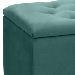 Σκαμπώ - Ταμπουρέ Lotus Megapap βελούδινο χρώμα κυπαρισσί 90x40x50εκ.