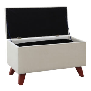 Σκαμπώ - Ταμπουρέ Lotus Megapap βελούδινο χρώμα κρεμ 90x40x50εκ.