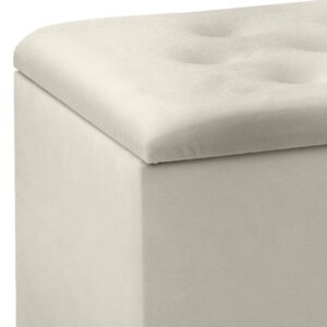 Σκαμπώ - Ταμπουρέ Lotus Megapap βελούδινο χρώμα κρεμ 90x40x50εκ.