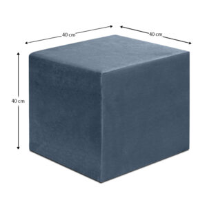 Σκαμπώ April Megapap βελούδινο χρώμα ανθρακί 40x40x40εκ.