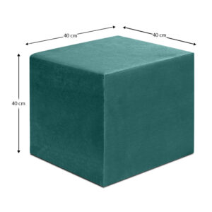 Σκαμπώ April Megapap βελούδινο χρώμα κυπαρισσί 40x40x40εκ.