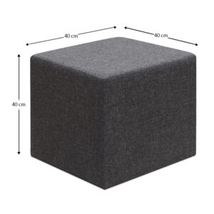 Σκαμπώ Linda Megapap υφασμάτινο χρώμα ανθρακί 40x40x40εκ.