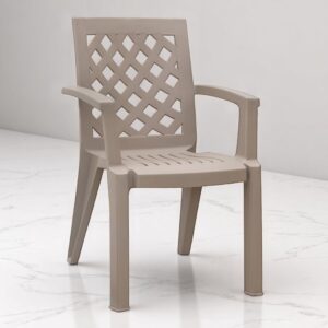 Πολυθρόνα πολυπροπυλενίου Kira Megapap χρώμα cappuccino 58x52x87εκ.