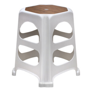 Σκαμπώ πολυπροπυλενίου στοιβαζόμενο Desia Megapap χρώμα λευκό 37x37x45εκ.