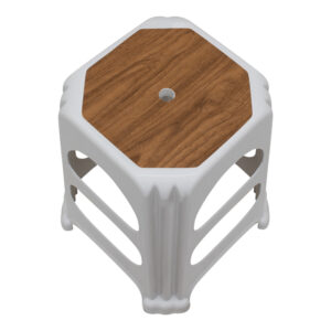 Σκαμπώ πολυπροπυλενίου στοιβαζόμενο Desia Megapap χρώμα λευκό 37x37x45εκ.