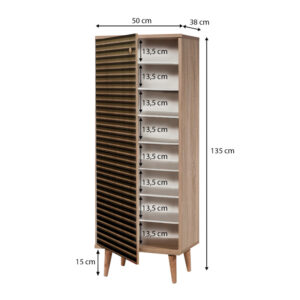 Παπουτσοθήκη - Ντουλάπι Soho Megapap χρώμα sonoma 50x38x135εκ.