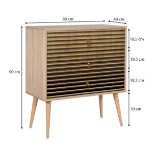 Συρταρτιέρα Soho Megapap χρώμα sonoma 80x40x90εκ.