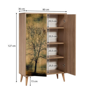 Παπουτσοθήκη - Ντουλάπι Soho Megapap χρώμα sonoma 80x36x127εκ.