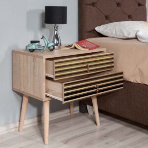 Κομοδίνο Soho Megapap χρώμα sonoma 60x40x61εκ.