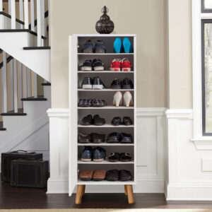 Ντουλάπι κουζίνας/μπάνιου - Παπουτσοθήκη Assiri Megapap χρώμα λευκό 50x38x135εκ.