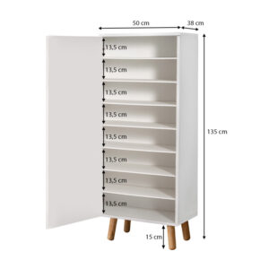 Ντουλάπι κουζίνας/μπάνιου - Παπουτσοθήκη Assiri Megapap χρώμα λευκό 50x38x135εκ.