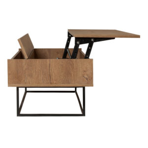 Τραπεζάκι σαλονιού Amedeo Megapap με σερβιτόρο χρώμα καρυδί 120x60x43εκ.