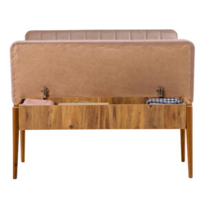 Καναπές διθέσιος - Παγκάκι Alden Megapap από μελαμίνη - βελούδο χρώμα μπεζ 110x40x85εκ.