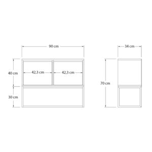 Κονσόλα - Μπουφές Zermat Megapap χρώμα μπεζ travertine - χρυσό 90x34x70εκ.