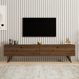 Έπιπλο τηλεόρασης Paris Megapap χρώμα καρυδί 160x25x35εκ.