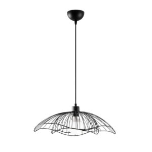 Φωτιστικό οροφής Farac Megapap E27 μεταλλικό μονόφωτο χρώμα μαύρο Ø50x31/111εκ.