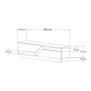 Έπιπλο τηλεόρασης Koza Megapap χρώμα travertine 160x40x45εκ.