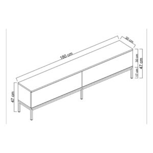 Έπιπλο τηλεόρασης Lord Megapap χρώμα μαύρο 180x30x47εκ.