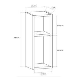 Κομοδίνο επιτοίχιο Sault Megapap χρώμα ανθρακί 23,2x22x59,6εκ.
