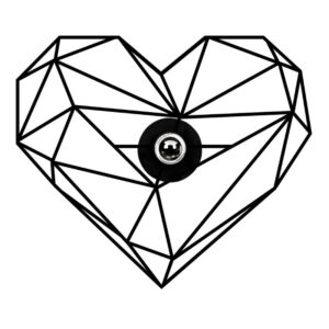 Απλίκα τοίχου Heart Megapap E27 MDF χρώμα μαύρο 47x12x40εκ.