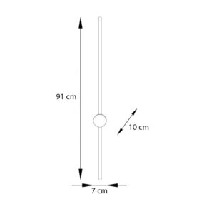 Απλίκα τοίχου Led Trooper Megapap μεταλλική χρώμα γκρι 7x10x91εκ.