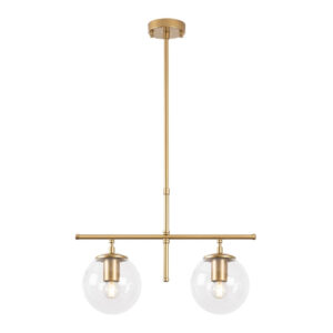 Φωτιστικό οροφής Nilufer Megapap E27 μεταλλικό δίφωτο χρώμα χρυσό 52x15x76εκ.