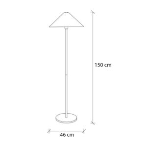 Φωτιστικό δαπέδου Cansu Megapap E27 μεταλλικό χρώμα λευκό - χρυσό Ø46x150εκ.