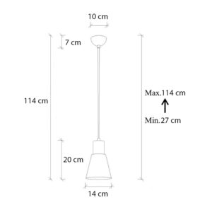 Φωτιστικό οροφής Vinci I Megapap E27 μεταλλικό μονόφωτο χρώμα χάλκινο vintage Ø14x114εκ.