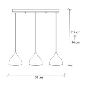 Φωτιστικό οροφής Fida Megapap E27 μεταλλικό τρίφωτο χρώμα χρυσό 68x18x114εκ.