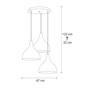 Φωτιστικό οροφής Oslo Megapap E27 μεταλλικό τρίφωτο χρώμα χάλκινο 47x30x122εκ.