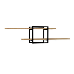 Ραφιέρα τοίχου Mone Megapap χρώμα sapphire oak - μαύρο 120x18x30εκ.