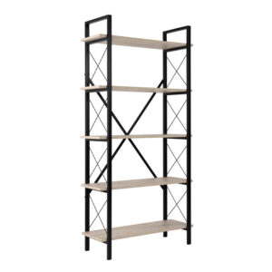 Βιβλιοθήκη Elysian Megapap χρώμα travertine - μαύρο 90x33,5x180εκ.