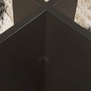 Τραπεζάκι σαλονιού Vetrino Megapap γυάλινο χρώμα black wood 105x65x40εκ.