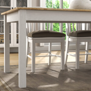 Τραπέζι Fira Megapap χρώμα λευκό - φυσικό οξιάς 180x90x78εκ.