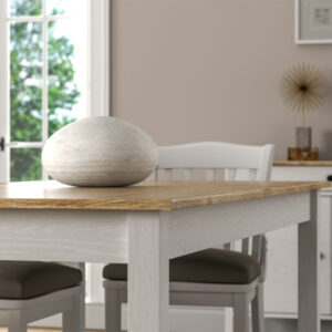 Τραπέζι Fira Megapap χρώμα λευκό - φυσικό οξιάς 180x90x78εκ.