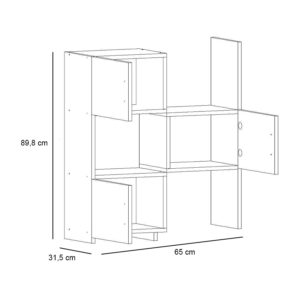 Ντουλάπι κουζίνας - μπάνιου Anna Megapap χρώμα λευκό 65x31,5x89,8εκ.