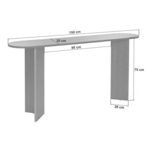 Κονσόλα Sira Megapap χρώμα travertine 150x35x75εκ.