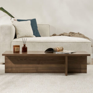 Τραπεζάκι σαλονιού Harbor Megapap χρώμα καρυδί 120x45x30εκ.