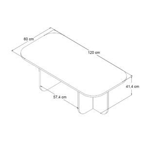 Τραπεζάκι σαλονιού Becaj Megapap χρώμα sandstone - travertine 120x60x41,4εκ.