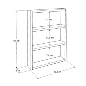 Ραφιέρα τοίχου Prena Megapap χρώμα καρυδί 43,2x9x60εκ.