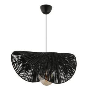 Φωτιστικό οροφής Taco Megapap E27 γιούτα μονόφωτο χρώμα μαύρο 51x36x55εκ.