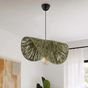 Φωτιστικό οροφής Taco Megapap E27 γιούτα μονόφωτο χρώμα πράσινο 51x36x55εκ.