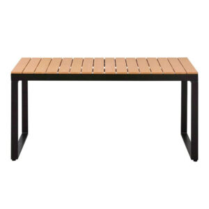 Τραπέζι κήπου Poseidon Megapap μέταλλο - ξύλο χρώμα μαύρο - καρυδί 180x92x75εκ.