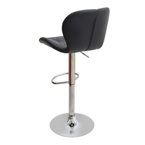 Σκαμπό μπαρ Dolores Megapap με ρυθμιζόμενο ύψος PU μαύρο - βάση χρωμίου 45,5x38x89/109εκ.