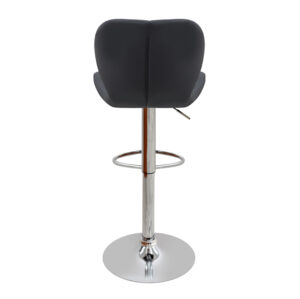 Σκαμπό μπαρ Dolores Megapap με ρυθμιζόμενο ύψος PU μαύρο - βάση χρωμίου 45,5x38x89/109εκ.